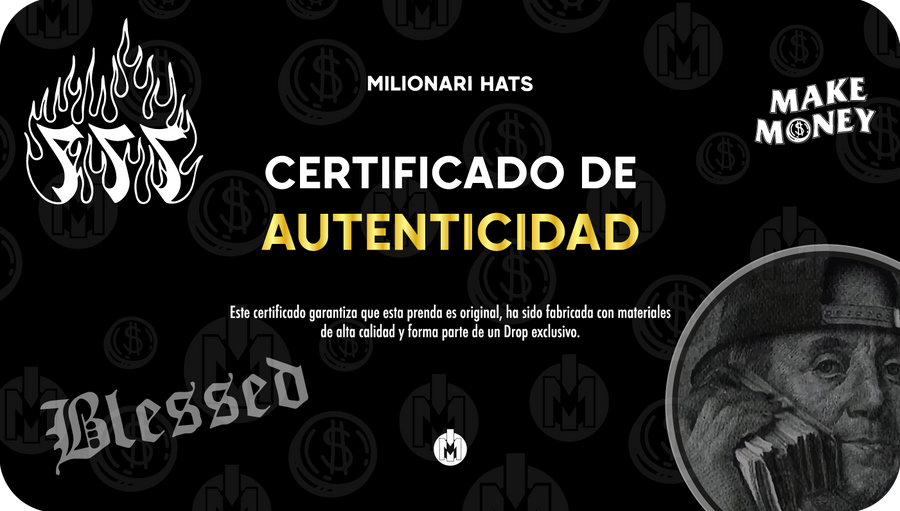 Tarjeta certificado de autenticidad Milionari Hats